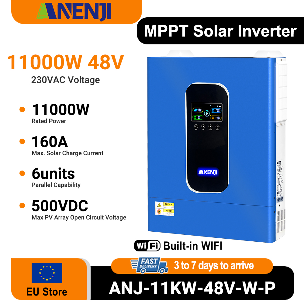 Hybrid Solar Inverter 5.5Kw Mppt 48V - ANENJI 11KW 48V Inverter Surya Hibrida