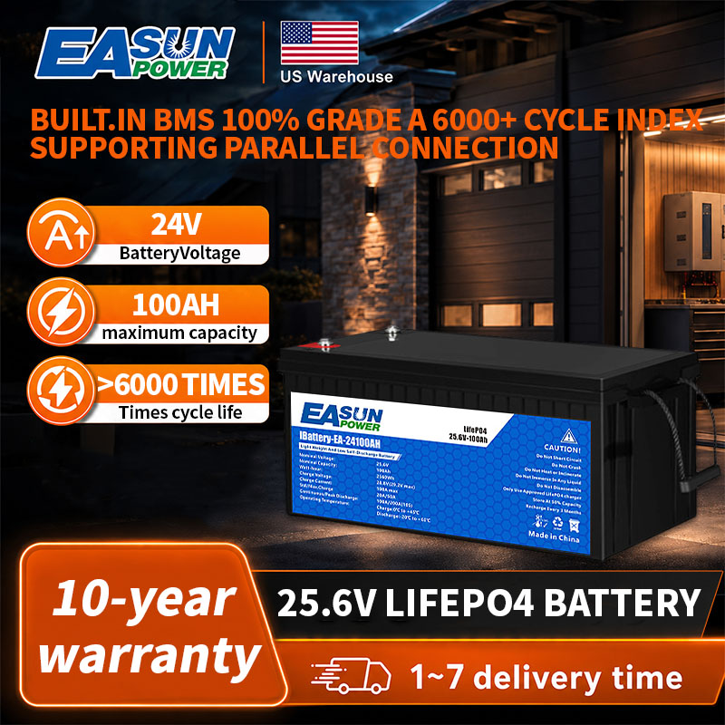 Grid Tie Inverter Limiter 2000W - Baterai LiFePO4 24V EASUN POWER 100AH