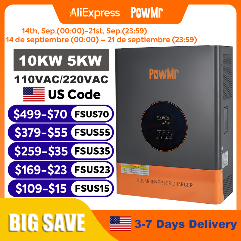 Split Phase Inverter 10Kw 110V 220V - PowMr 10KW 5KW Inverter Fase Terpisah