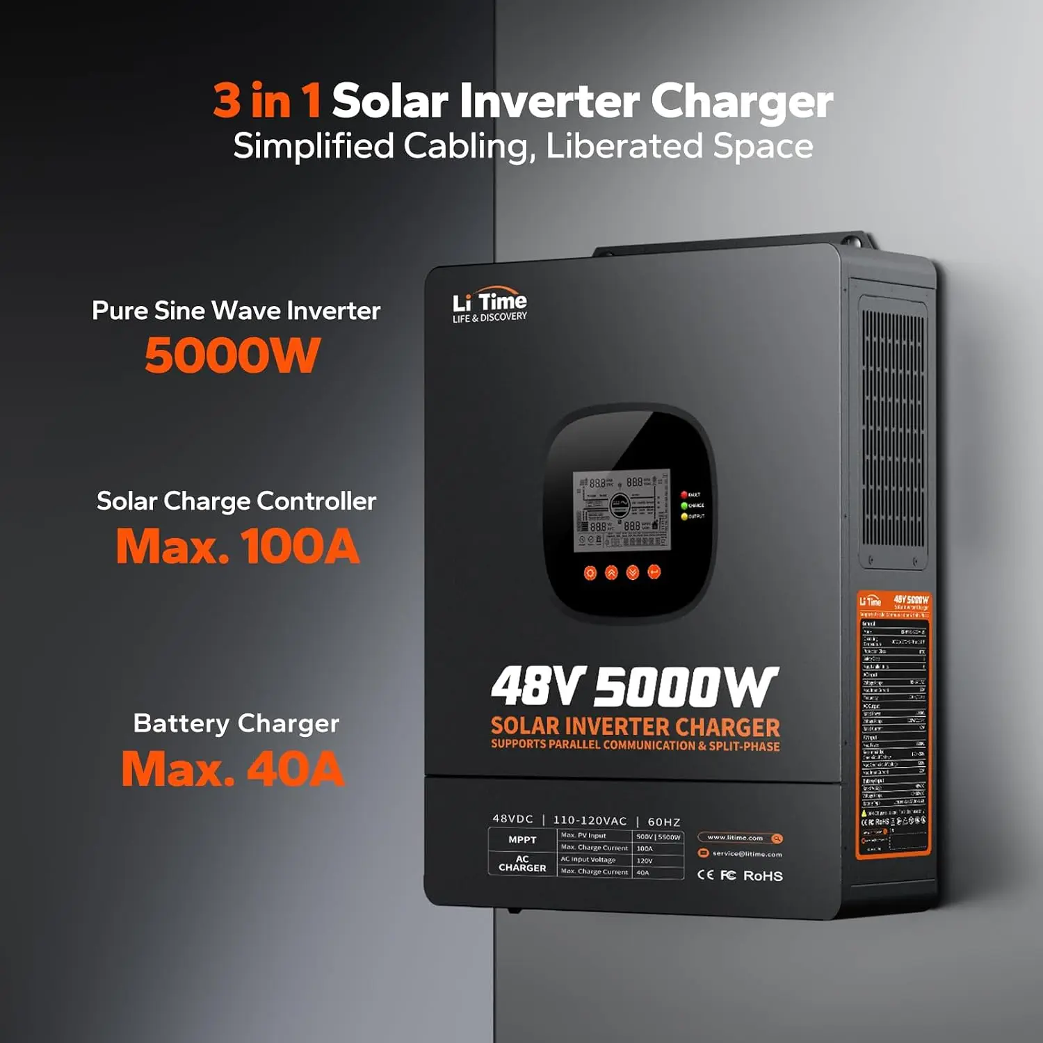 Inverter Gelombang Sinus Murni - Parallel Solar Inverter 48V 5000W Mppt ulasan dan harga