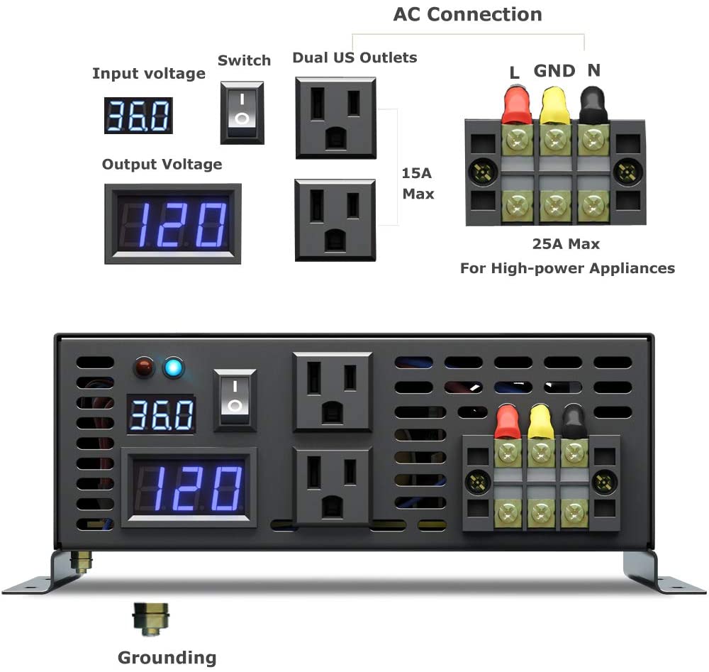 Inverter Tenaga Surya Gelomban - Pure Sine Wave Inverter 5000W 48V 220V ulasan dan harga